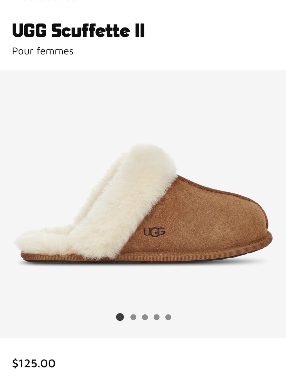 125$ UGG, the Scuffette II slippers for women!